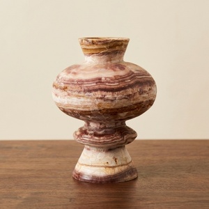 Vase en travertin 100 % naturel de style médiéval, fait main, pour arrangements floraux artistiques, idéal pour villas et appartements – Nouvelle collection ! - Product Image 2