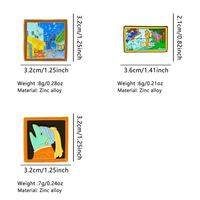Pin Logam Grosir Bergaya Kartun Kreatif Desain Seni Pin Serbaguna Seri Lukisan Minyak Van Gogh Cetak UV Bros Enamel
