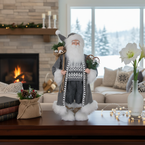 Figura Decorativa de Santa Claus Grande, Color <span class=keywords><strong>Blanco</strong></span>, Estilo Nórdico, para Chimenea, Venta al Por Mayor - Product Image 1