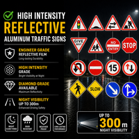 Panneau de signalisation routière triangulaire - Panneaux de sécurité routière réfléchissants pour virages/intersections/piétons, pour usage municipal