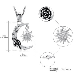 Kişiselleştirilmiş Tungsten Güneş Ay Gül Elmas Külleri Anıt Kolye Açılır Evcil Hayvan Tüyü Kutusu - Product Image 2