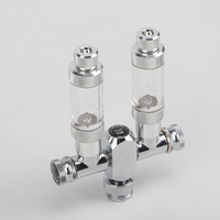 Distributeur de CO2 pour aquarium à deux voies en acier inoxydable avec valve à aiguille, régulateur solénoïde multi-voies, clapet anti-retour et bulleur de bureau