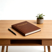 Personnalisez vos propres carnets de notes et agendas A5 avec estampage doré, couverture rigide en cuir PU marron