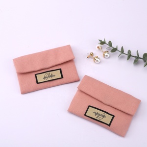 Custom Logo <b>Printed</b> Small <b>Canvas</b> Envelope Pouch for Comb Cosmetic Makeup High Quality Cotton Gift Jewelry Envelope Bag - Product Image 4