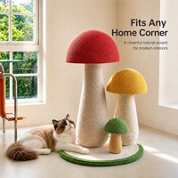 Ensemble combiné griffoir et arbre à chat champignon, extra large, en corde de sisal durable, pour chats d'intérieur