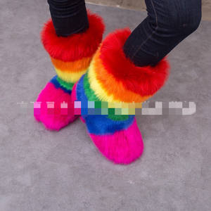 Dropshipping autunno inverno stivali da donna cerchietto in pelliccia gilet finto Set di fasce pelose da donna - Product Image 6