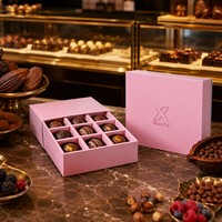 Boîte à tiroir coulissante en carton pour chocolats artisanaux, avec logo UV sélectif, séparateurs en carton, emballage cadeau pour chocolats, OEM ODM