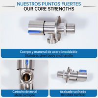 Harga Terjangkau SOLVEX Basic Angle Manual Inlet 1/2\" NPT 1/2\" Outlet Ulir Luar Baja Tahan Karat Chrome Brushed SF-35210