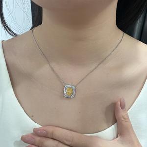 925สร้อยคอหินเงินสเตอร์ลิงสีเหลืองจี้เพทาย CZ สำหรับสร้อยคอ - Product Image 5