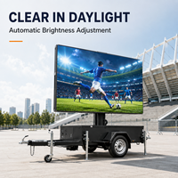 Remorque d'affichage numérique LED mobile pliable avec élévateur hydraulique et rotation à 270 degrés pour la publicité événementielle en extérieur