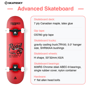 Skateboard completo personalizzato economico in legno di acero a 7 strati - Product Image 4