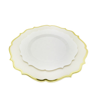 Assiettes de service décoratives en plastique vintage à fleurs de 7,5 pouces pour salade, dessert, fête, mariage et anniversaire avec logo personnalisé