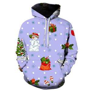 All Over Print Hoodie For Men Winter Warm Fleece Pullover Hooded Sweatshirt Christmas Animal Design Unisex Bulk Wholesale - Product Image 2