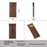 Étui de voyage portable en cuir véritable Crazy Horse vintage à fente unique pour montre, pochette de rangement pour montre-bracelet, en stock, vente en gros