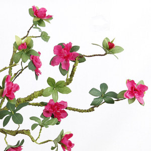 ดอกอาซาเลียประดิษฐ์ กิ่งดอกไม้ผ้าไหมสีขาว แจกันดอกไม้ ตกแต่งบ้าน - Product Image 3