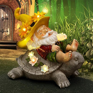 Estatuas de Lámparas de Jardín de Resina con Diseño de Vaca de las Tierras Altas y Gnomo, Decoración Solar para Exteriores, Divertidas Decoraciones para Patio y Regalos - Product Image 3