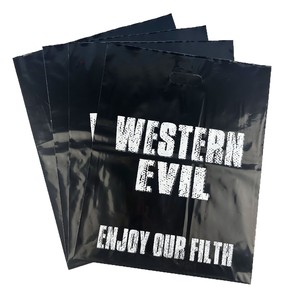 Customized Clothing Tote Bag Large Size Four-Finger Flat <b>Pocket</b> <b>Plastic</b> Shopping Bag For Retail Stores Logo Printing - Product Image 4