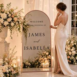 Wedding Mirror Decal Custom Welcome Sign Vinyl Lettering <b>Sticker</b>, <b>Personalized</b> Wedding Decor with Couple Names Date - Product Image 3