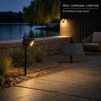 Projecteur LED solaire extérieur DC en aluminium blanc chaud avec panneau solaire séparé pour jardin, allée, bord de lac, patio - Vente en gros