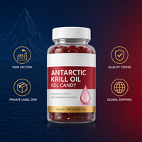 Complément Alimentaire Vitamines avec Astaxanthine et Huile de Krill de l'Antarctique Bonbons Gommeux 60 Unités pour Adultes 2 Doses Durée de Conservation 24 Mois