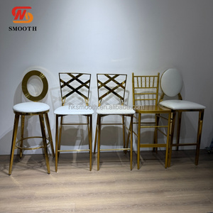SMOOTH Modern Luxury Banquet Bar Furniture Chair Metal Stainless Steel Golden Bar X-<b>Back</b> Bar <b>Stool</b> Wedding Party <b>Stool</b> Chair - Product Image 5