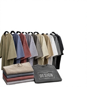 Camisetas DTG personalizadas de punto grueso con estampado animal, lavadas, 100% algodón, lisas, con hombros caídos, estilo oversize vintage, lavado ácido. - Product Image 4
