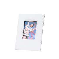 Cadre photo décoratif de bureau rétro de 3 pouces, noir/blanc, motif tressé en cuir, cadre de rangement pour photos, cadre pour Instax mini