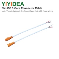 Câble Connecteur Plat DC Mâle-Femelle 3 Fils Pré-Étamellés Blanc pour Connexion d'Alimentation de Panneau LED
