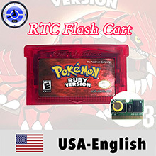 USA FRA EUR NOE ESP ITA RTC 1M Plastic Wired Flash Cart POKE Leaf Green Fire Red Ruby Emerald SAPPHIRE <b>Game</b> Cartridge for - Product Image 5