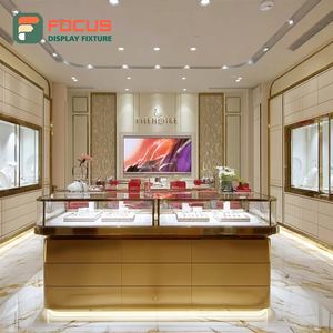 Luxury Jewelry Store Interior Display Wood <b>Frame</b> Brand Store Display Cabinet - Product Image 3