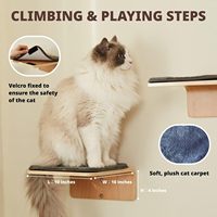 Étagère murale incurvée en bois pour chat, mobilier classique, perchoir de fenêtre pour chat, siège-lit avec emballage en carton pour usage intérieur