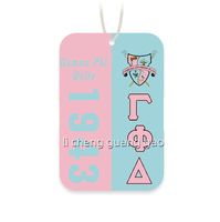 Désodorisant de voiture et sachet parfumé promotionnel personnalisé avec motif lettres grecques de sororité, désodorisant de placard