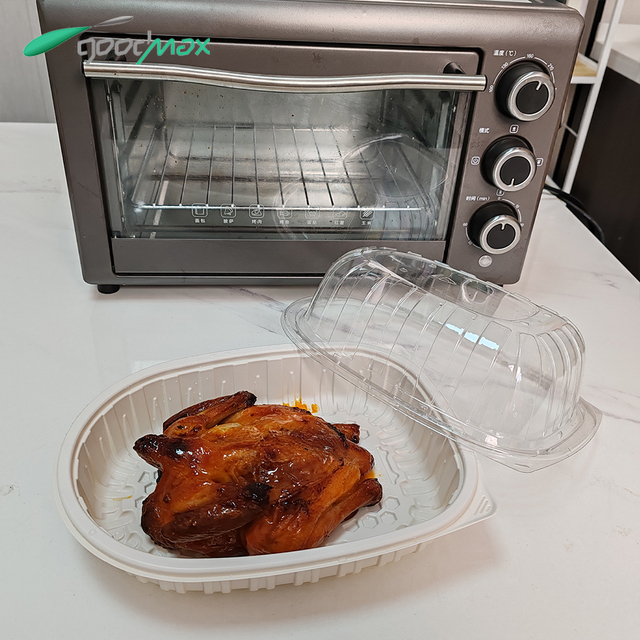 Wholesale Disposable Eco-Friendly PP Microwave Plastic Container with Anti-Fog Lid for Takeaway Roast Chicken Duck