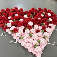 Verlobungs- und Geburtstags-Set Seiden-Realistische Rosenblumenwand Moderner Großer Blumenstrauß Foto-Hintergrund-Dekoration Einkaufszentrum
