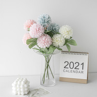 Flor Artificial de Crisantemo de Seda con 2 Cabezas, Tipo Pompon, para Decoración de Bodas y Hogar