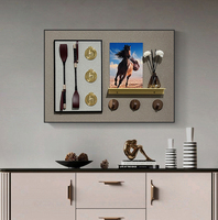 Peinture murale décorative abstraite avec motif de mosquée, de musique et de cheval, crochet d'entrée, designs modernes personnalisés, décoration murale