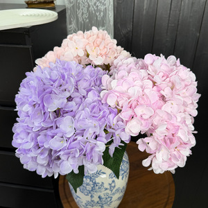 Bouquet de fleurs en soie d'hortensia à 5 têtes Jinxi, décoration de mariage réaliste - Product Image 3
