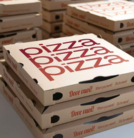 Boîte à pizza en carton ondulé noir sur mesure, résistante à l'huile, résistante à la chaleur, laminage mat, recyclable, jetable, de qualité alimentaire, pliable