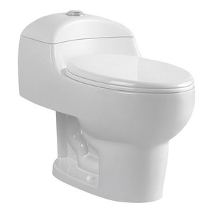 Inodoro de Cerámica Blanco de Una Pieza de Venta Caliente, con Doble Descarga y Drenaje Sifónico, Montado en el Suelo, Accesorio de Baño WC - Product Image 1