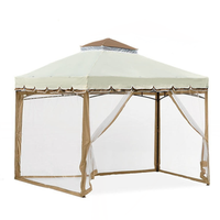 Gazebo de camping pour cour extérieure, avec cadre en fer épais, moustiquaire, pare-soleil, portable, à une seule porte