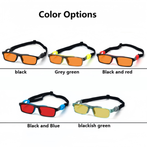 Lunettes de sport unisexes pour le basketball, avec monture rectangulaire en TPE <span class=keywords><strong>PC</strong></span> bloquant 100% de la lumière bleue, boucle rotative, doublure douce, myopie, multicolores - Product Image 5