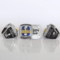 2024 Fantasy League Champion (Elite Design) Bague de championnat NOM PERSONNALISÉ (2 côtés personnalisés)-FoxRings Football FFL exclusif