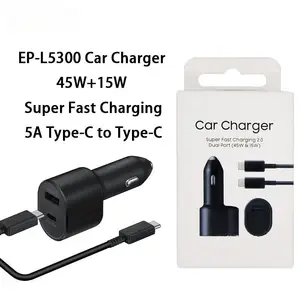 <span class=keywords><strong>Cargador</strong></span> de Pared Doble PD 45W+15W con 2 Puertos EP-L5300 USB C para Auto, Compatible con <span class=keywords><strong>Samsung</strong></span> S23 S22 S22+ A14 <span class=keywords><strong>5G</strong></span> A04E A54 <span class=keywords><strong>5G</strong></span> <span class=keywords><strong>A34</strong></span> - Product Image 1
