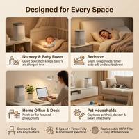 Purificateur d'air électrique CADR60A avec filtres HEPA et charbon actif, écran tactile contrôlé par application, faible bruit 46 dB, compact pour bureau