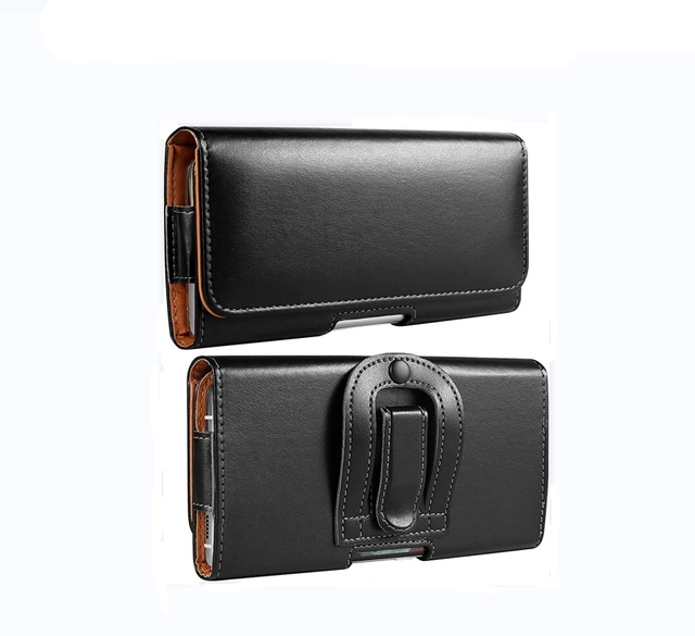 Leather Phone Holster Belt Clip Style for Men Horizontal Holder for Belt with Magnet Closure