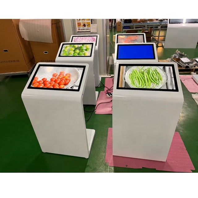 32 43 55 Inch Horizontal Portable Interactive Floor Stand Touch Screen Kiosk Built in PC LCD Advertising Display Monitor