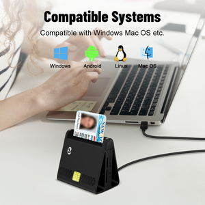 Lector de Tarjetas ZOWEETEK <span class=keywords><strong>4</strong></span> en 1, Lector de Tarjetas Inteligentes USB 2.0, Lector y Escritor de Tarjetas SIM EMV CAC, Lector de Tarjetas con Chip ISO 7816, Lector de Tarjetas de Crédito Bancarias ATM - Product Image 5
