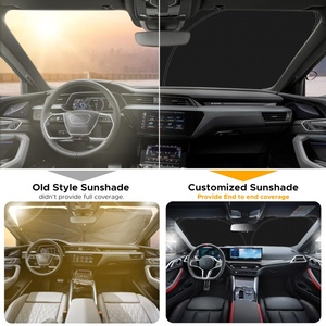 Custom Logo Printing White Cloth Car Front <b>Window</b> Sunshade Foldable Windshield Cover Protector - Product Image 4