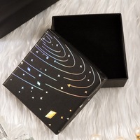 Boîte d'emballage cadeau noire pour bijoux, boucles d'oreilles et bagues, en papier, sur mesure, best-seller, fabricants en gros