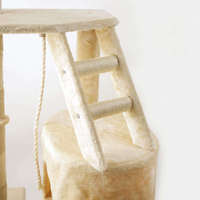 Grand arbre à chat de luxe multifonctionnel avec poteaux en sisal naturel, panier suspendu à 4 niveaux, condo semi-fermé et base stable pour chats d'intérieur